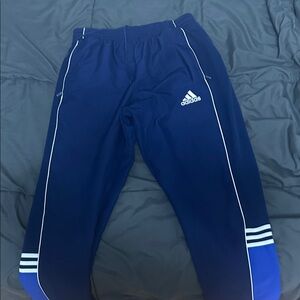 Adidas Mens Navy Joggers with White Stripes